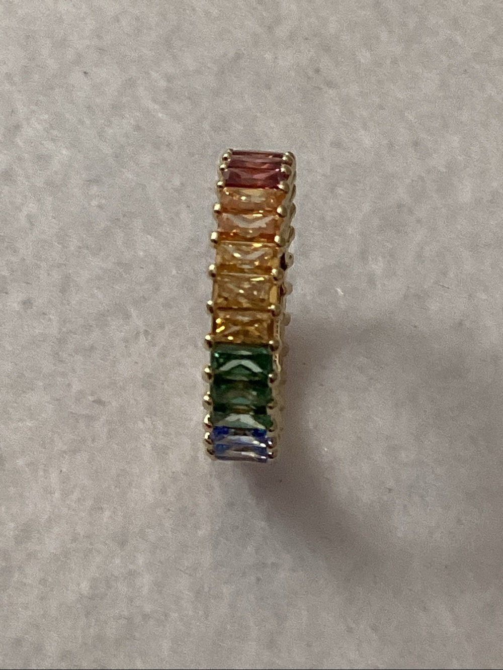 Swarovski Multicolored Baguette Cut Gold-Tone Plated Matrix Ring size 6.5 - Picture 8 of 16